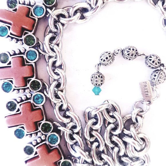 Womens FAITH Boho Cross Choker - Picture 3 of 4